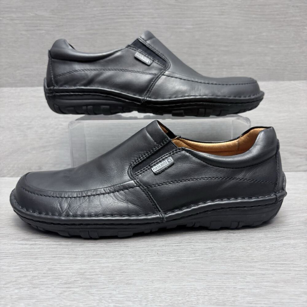 Pikolinos Loafers NAVARRA Black Leather Slip On Moccasin Driving Shoe EU 42